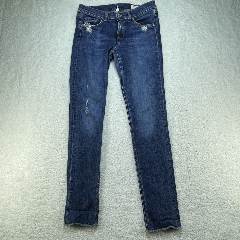 rag & bone Dark Blue Ankle Crop Jeans - Picture 2 of 14